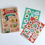 Ramadan diary with stickers on a white background