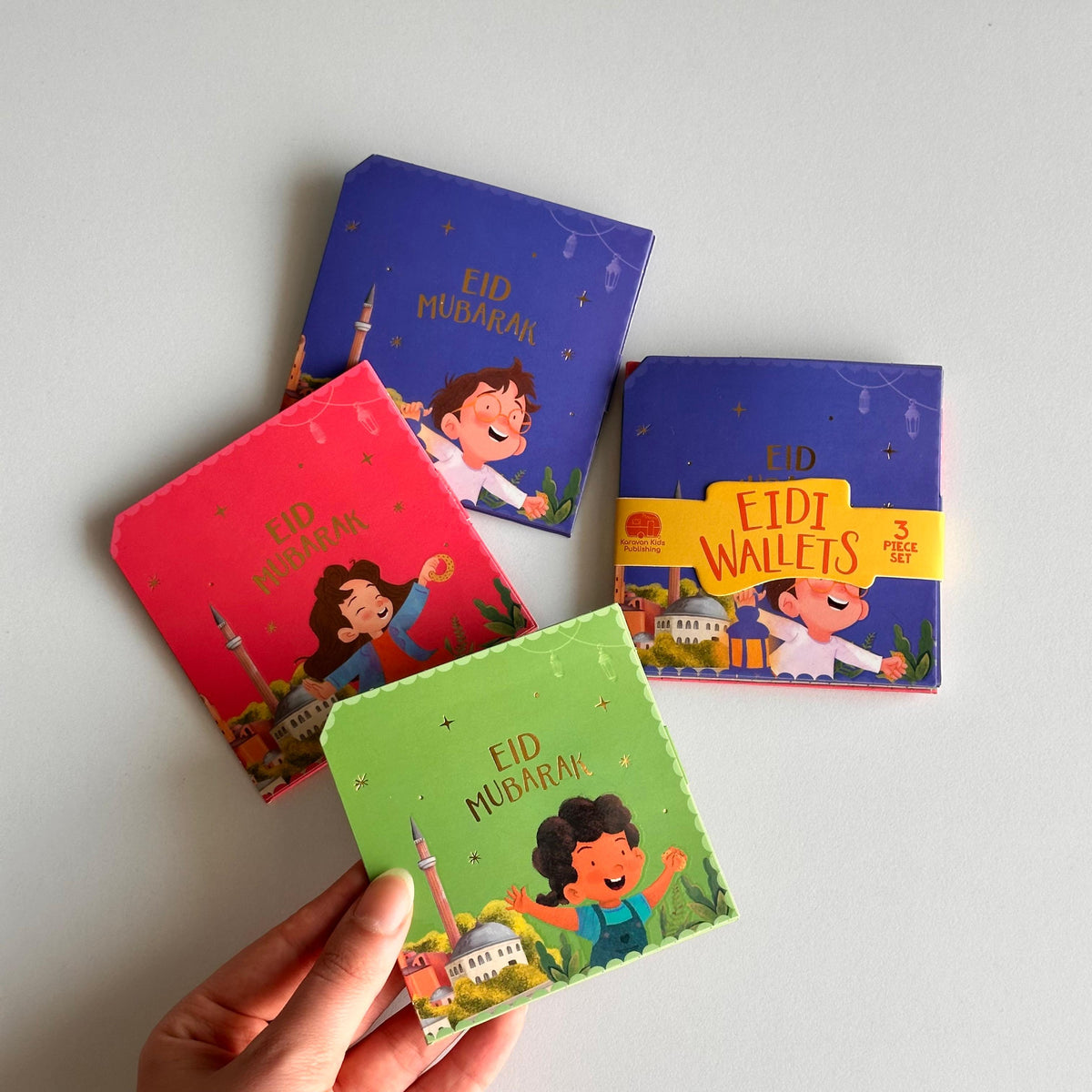 Eidi Wallets - Set of 3 Premium Eid Money Wallets for Kids