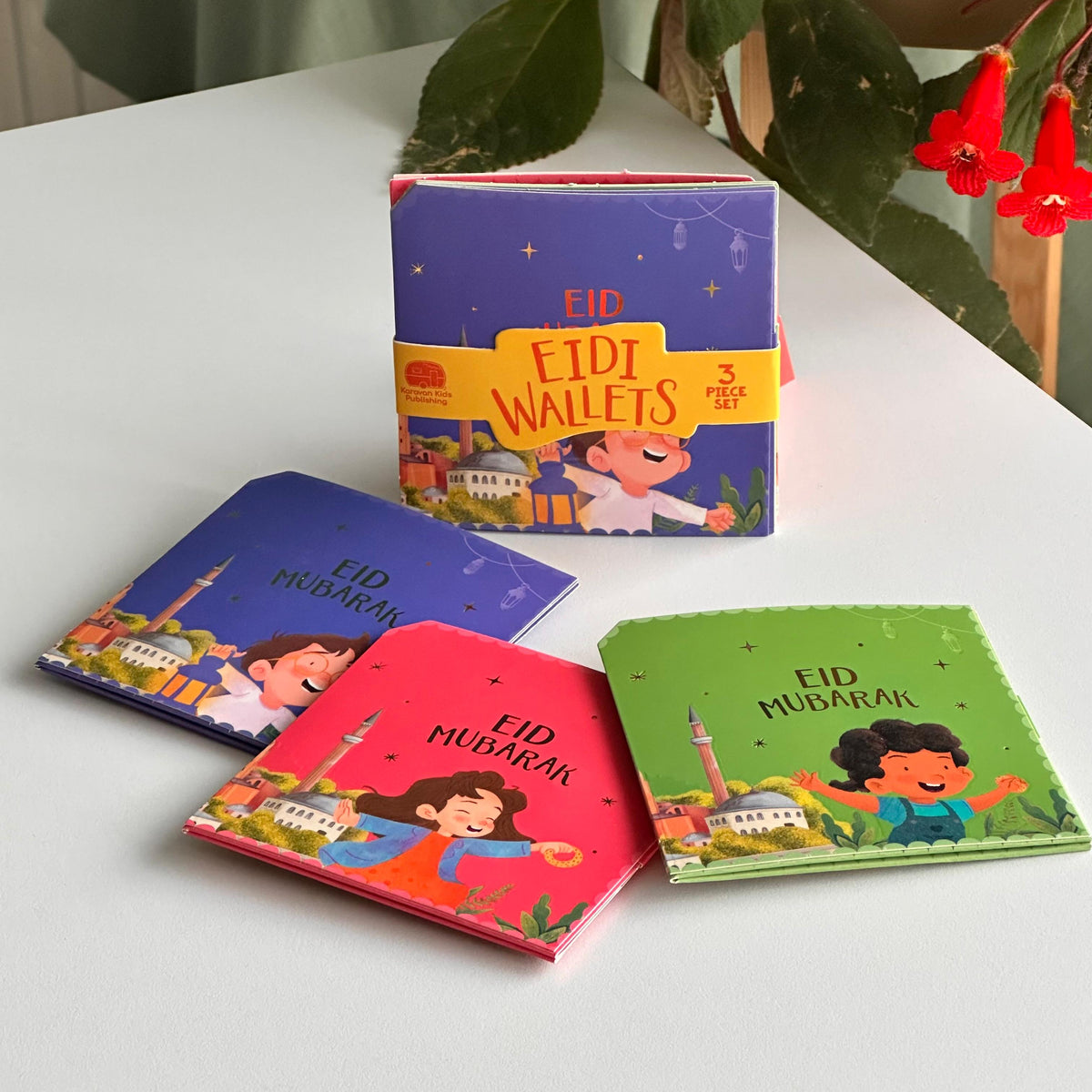 Eidi Wallets - Set of 3 Premium Eid Money Wallets for Kids