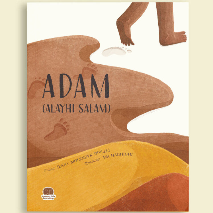 Book cover of 'Adam (Alayhi Salam)' with abstract design and text