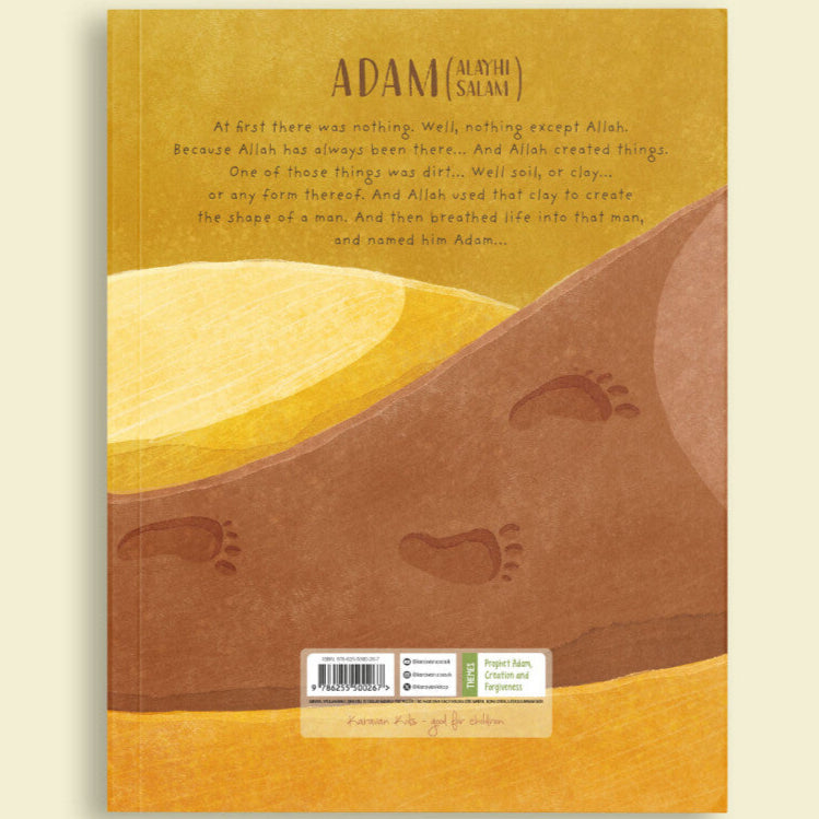Book cover with a desert landscape illustration and text on a beige background