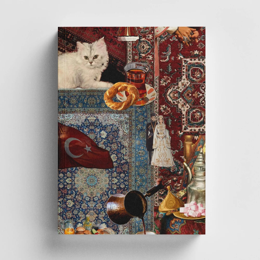 Cultural Collage A5 Dotted Notebook – Türkiye & Palestine