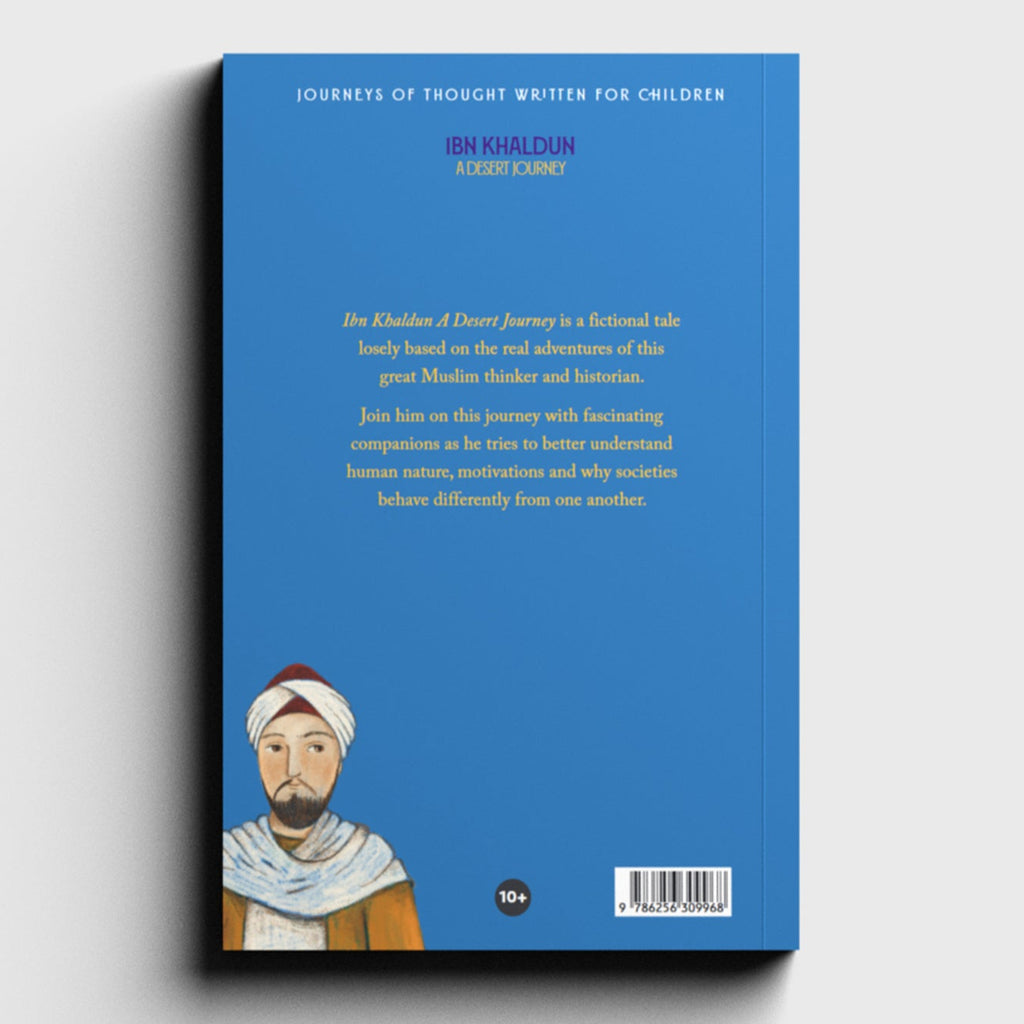 Book cover with a portrait of a man on a blue background