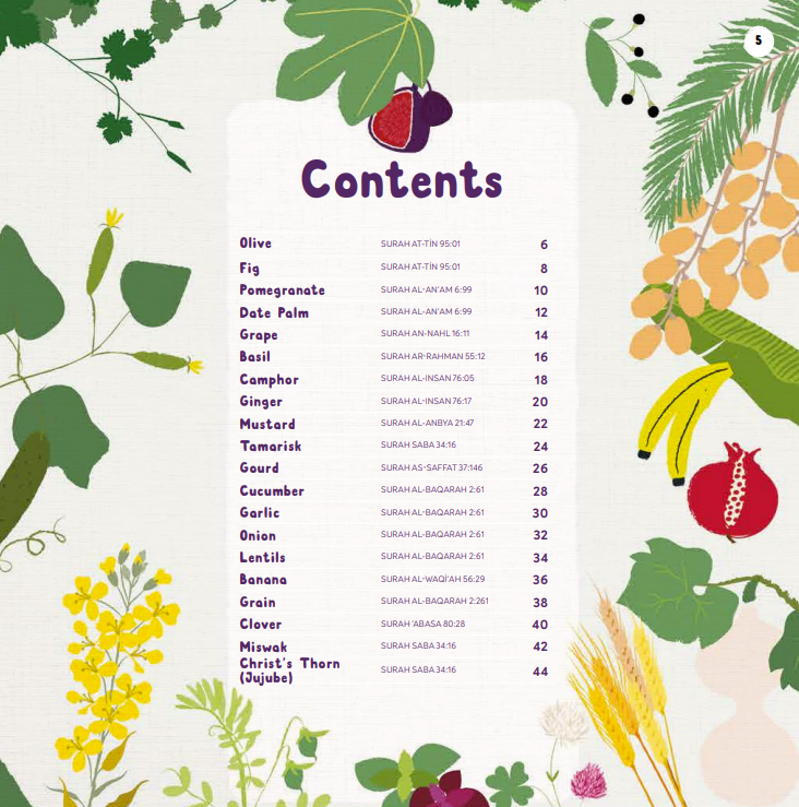 Table of contents for the Plants in the Quran book